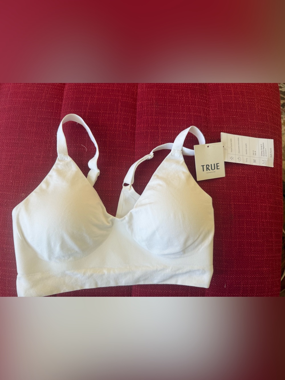 True & Co. White Wireless Seamless Bra